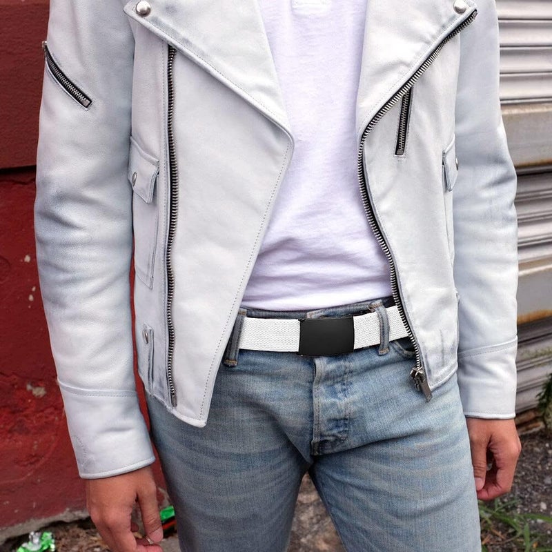Falari Canvas Web Belt Fully Adjustable Cut to Fit Golf Belt Flip Top Buckle - Image 3